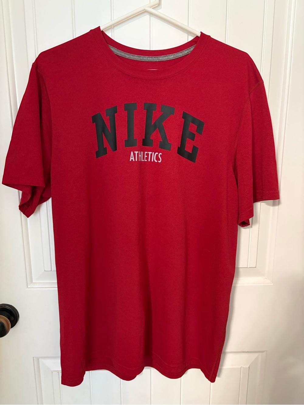 Nike Red 'NIKE ATHLETICS' Short Sleeve Tee